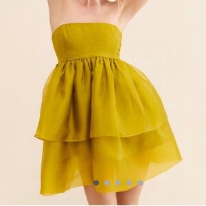 Let Me Be Tiered Strapless Mini Dress XS